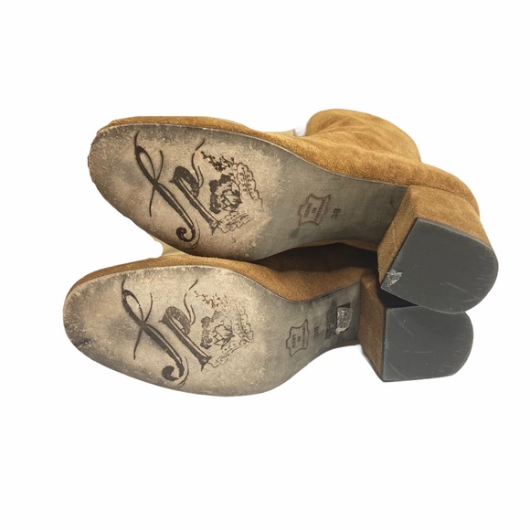 Free People | Suede Block Heel Ankle Boots Size 38 - Picture 10 of 13